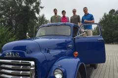 Classic 1954 GMC chassis has been converted into an electric box truck.