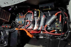 The dashboard has had to be rewired to accommmodate the electric conversion.