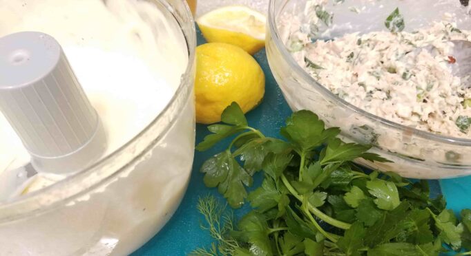 Homemade mayonnaise is easy to make with local eggs and is a perfect ingredient into tuna salad or on your sandwiches.