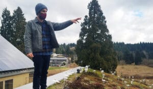 On a virtual building tour of the 21 Acres living roof, Barry Febos explains how local carbon credits can help with climate change and polluted urban areas.