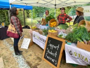 Student farmer from Viva Farms sell their produce at the 2022 SVA Harvest Celebration.