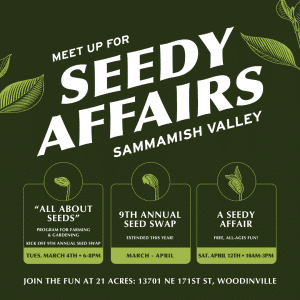 Promotional artwork for the Sammamish Valley Seedy Affairs event.