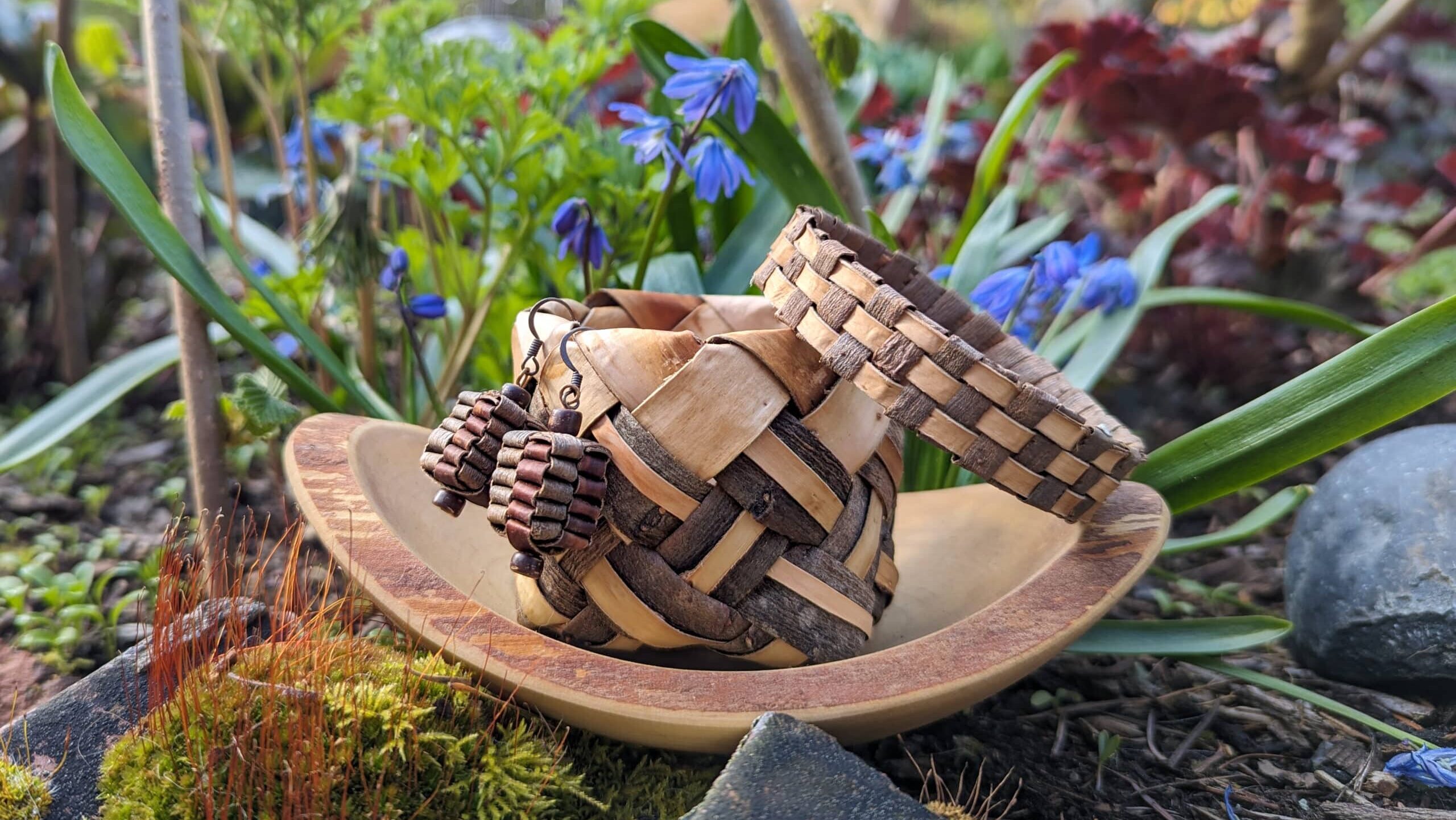 Willow baskets made by basket weaver Erin Cox.