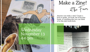 Promotional artwork for "Make a Zine!" workshop.