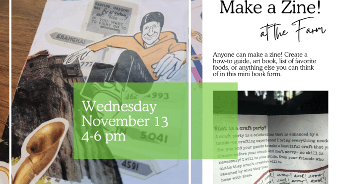 Promotional artwork for "Make a Zine!" workshop.