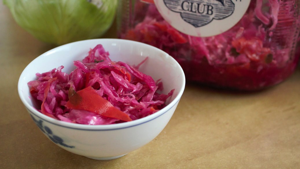 A bowl of fermented vegetables by Austin Durant.